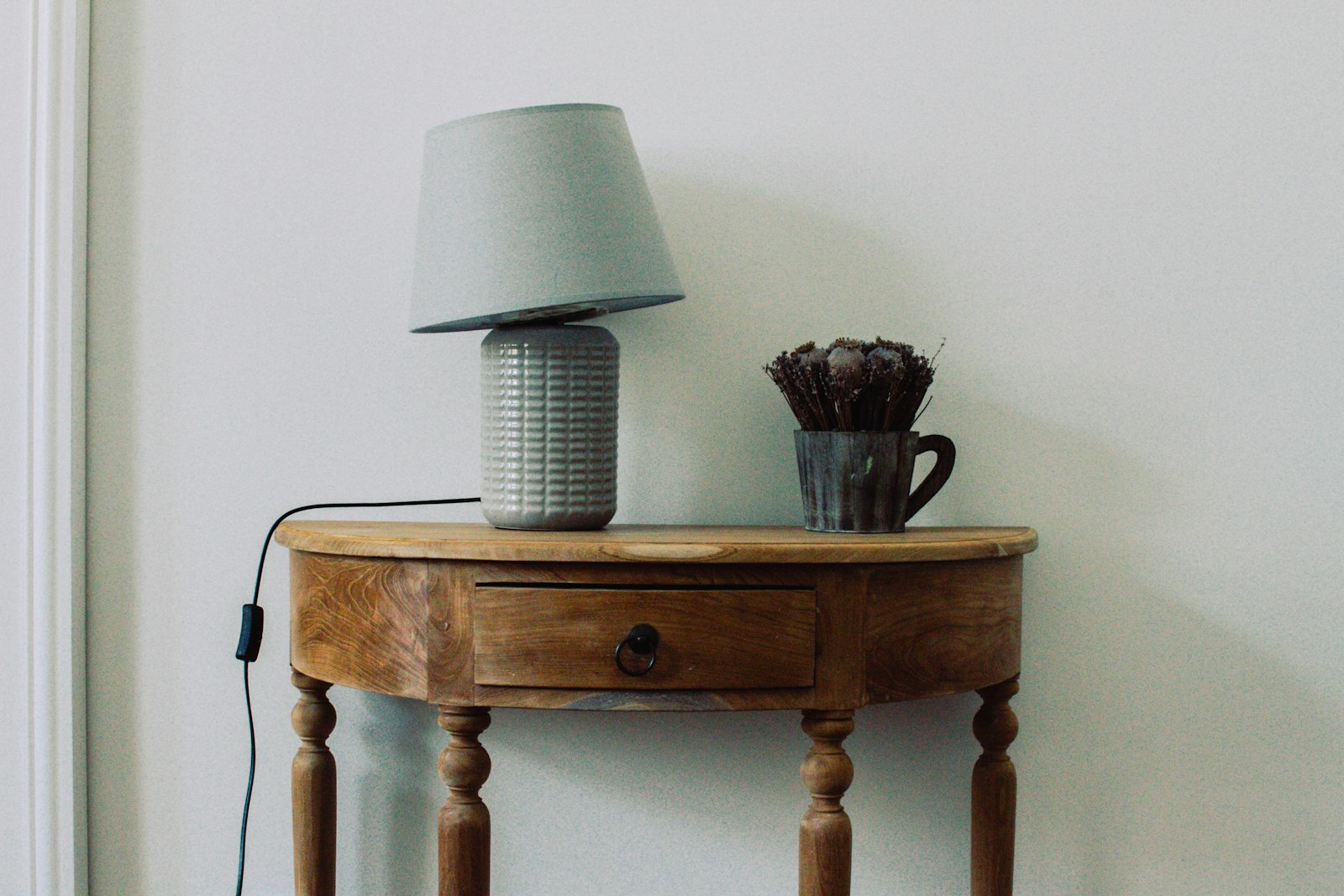 Brown wooden end table