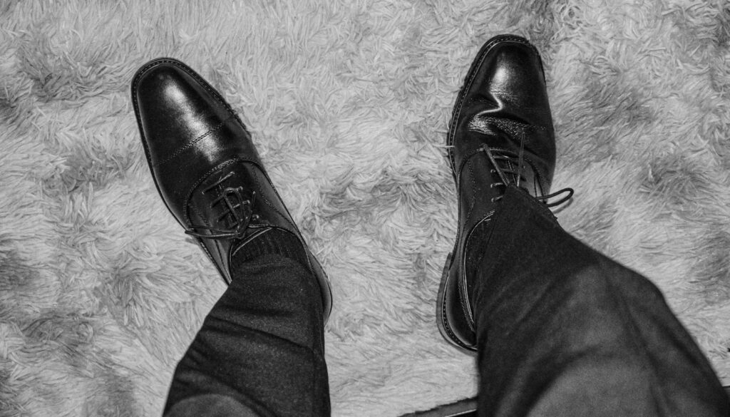 A pair of black shoes