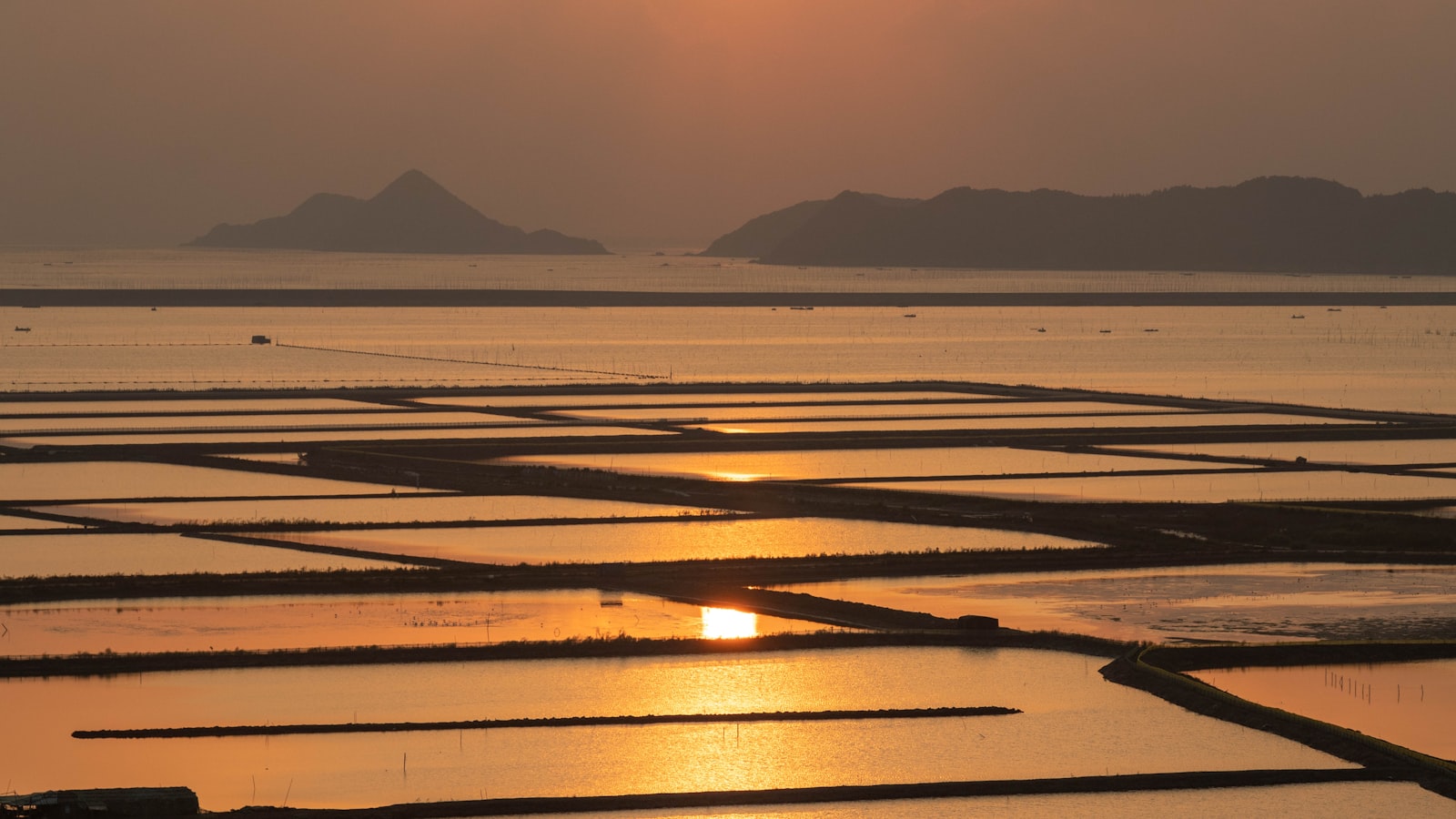 A sunset over a beach