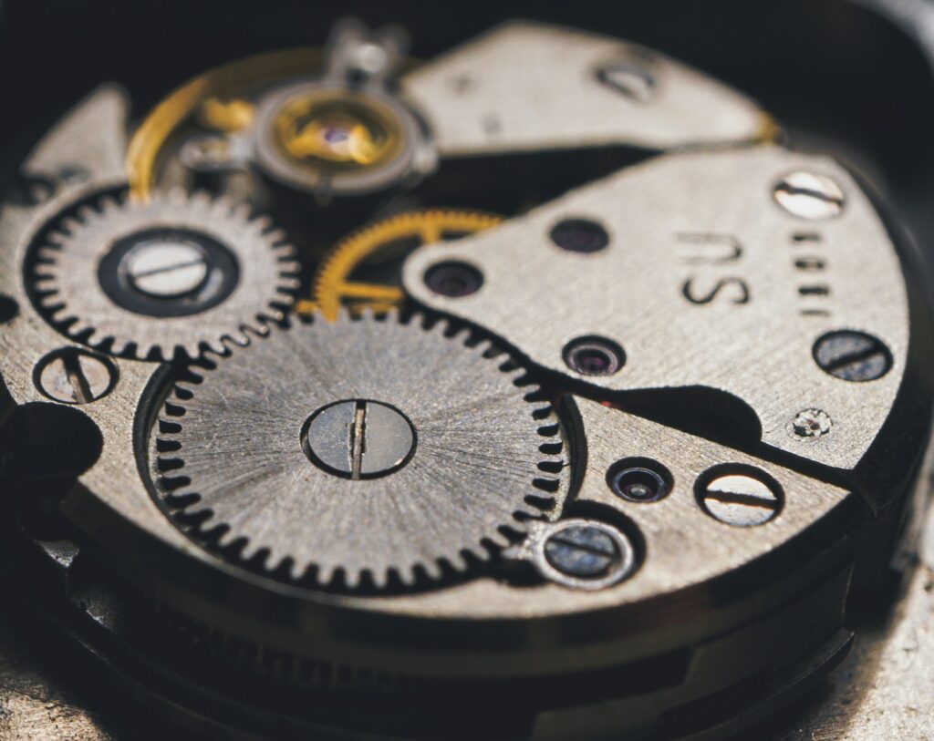 A close up view of a watch face