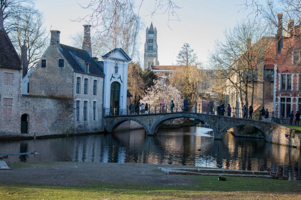 Scenic view of buildings and a bridge over water