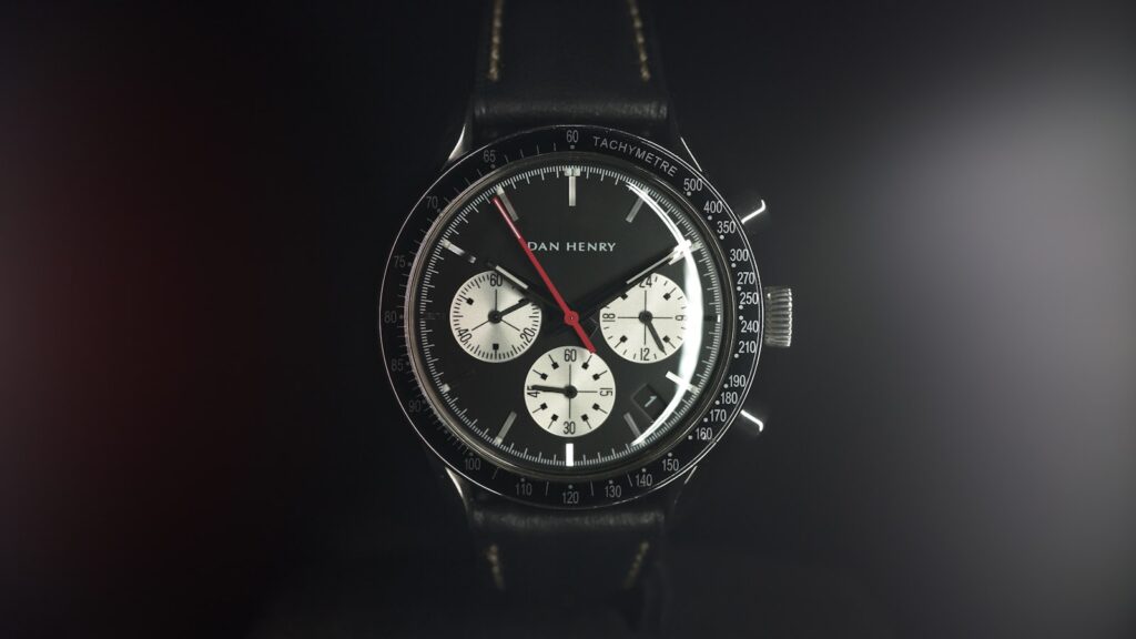 Black and silver chronograph watch