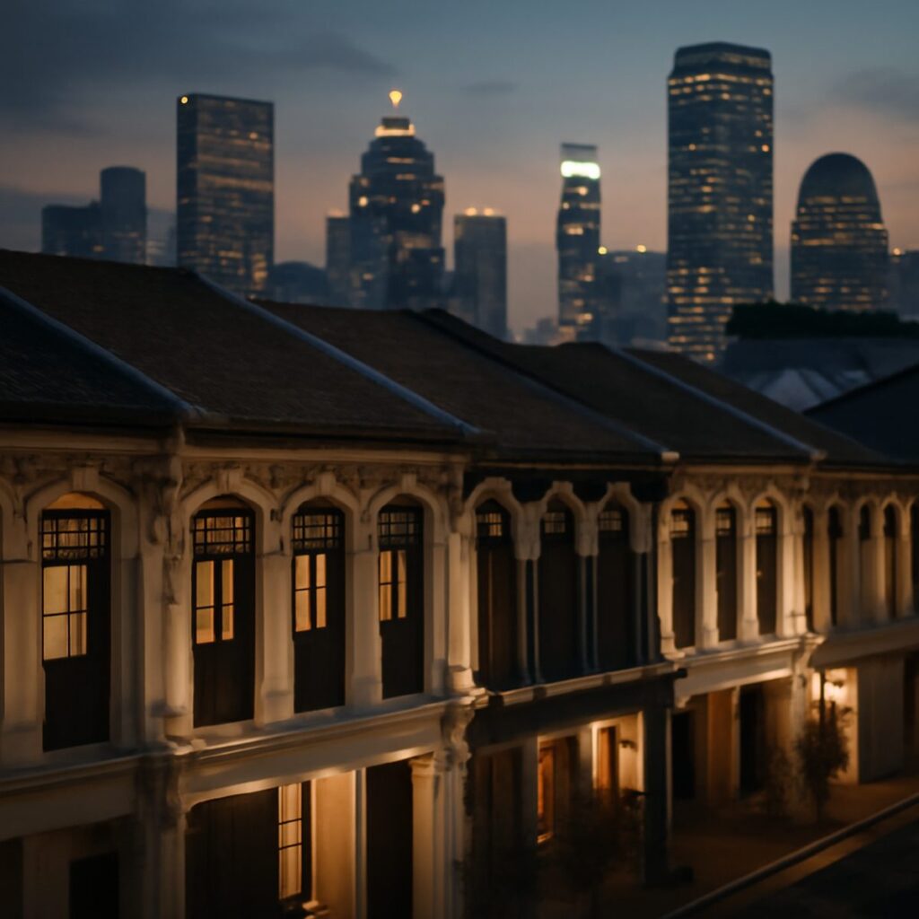 Kuala Lumpur skyline at dusk with colonial buildings in foreground